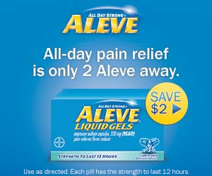 NEW High Value Aleve Printable Coupon ~ $2 00 off